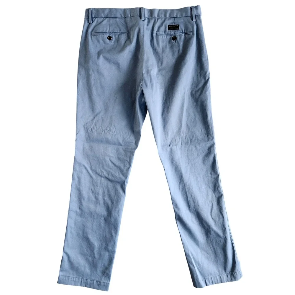 Banana Republic Aiden Chino Men 36x33 Stretch Slim Fit Blue Cotton Twill Pants